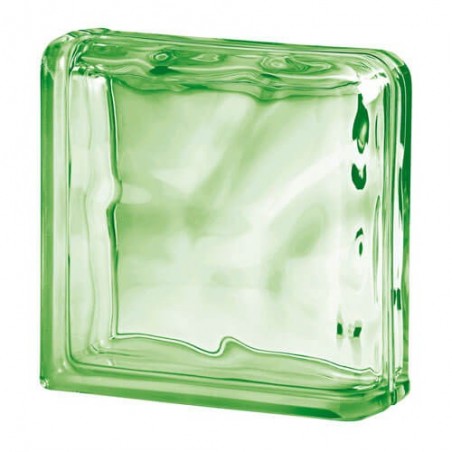 Terminal curva en masa ondulada transparente verde 19x19x8cm Básica