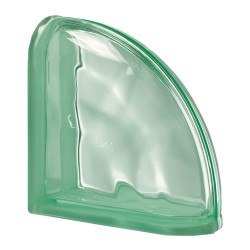 Terminal curva ondulada transparente verde 19x19x8cm Diseño
