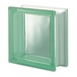 Pavés cuadrado liso transparente verde 19x19x8cm Diseño